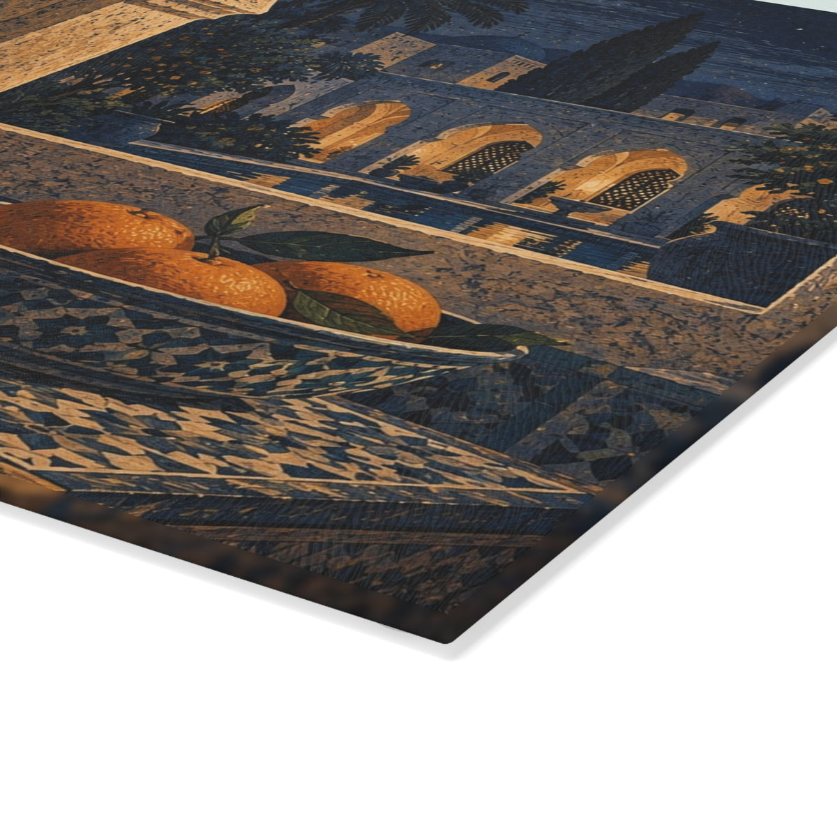Moroccan Night Glass Cutting Board — Decorative Kitchen Serving Board