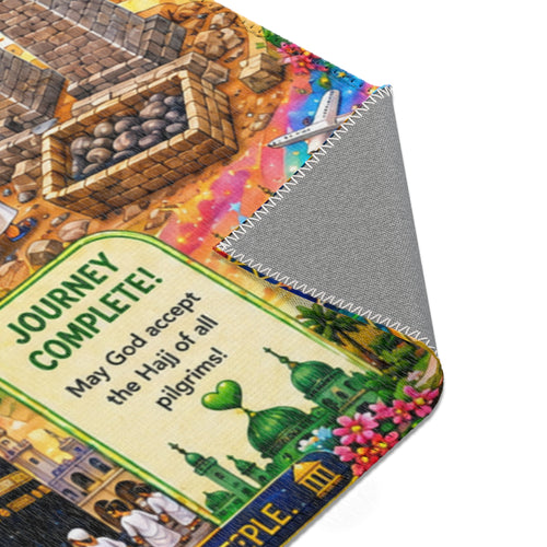 Hajj Journey Area Rug — Illustrated Guide to Makkah & Pilgrimage Steps